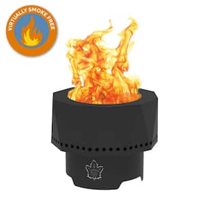 The Ridge NHL 15.7 in. x 12.5 in. Round Steel Wood Pellet Portable Fire Pit with Spark Screen, Poker Toronto Maple Leafs