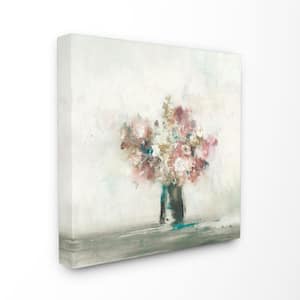 24 in. x 24 in. "Muted Subtle Pink Flowers in a Vase Painting" by Artist Third and Wall Canvas Wall Art
