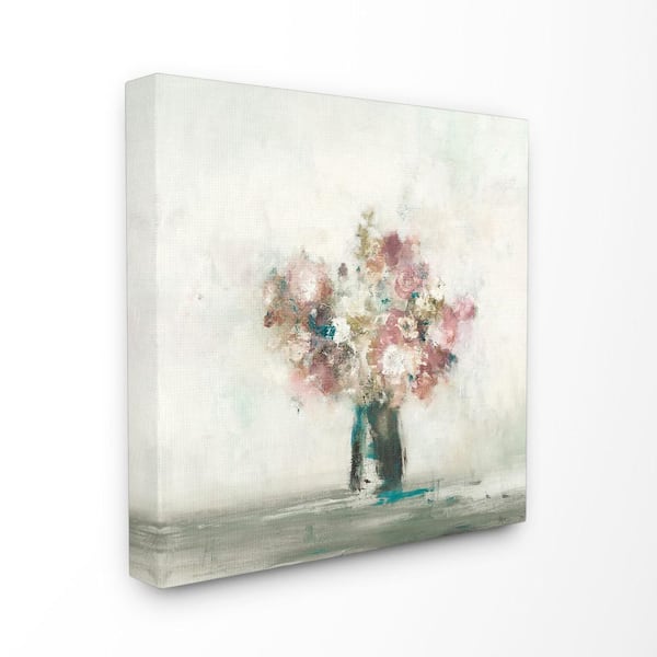 Stupell Industries 30 in. x 30 in. "Muted Subtle Pink Flowers in a Vase Painting" by Artist Third and Wall Canvas Wall Art