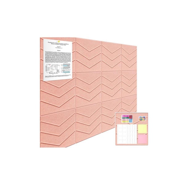 12 Pack 36 in. x 48 in. Pink Felt Framed Memo Board for Home Office