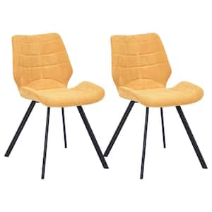 Safari Yellow Fabric Upholstered Dining Chairs (Set of 2)