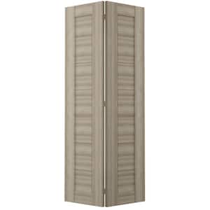 Alda 48 in. x 79.375 in. Solid Composite Core Shambor Finished Wood Bifold Door with Hardware