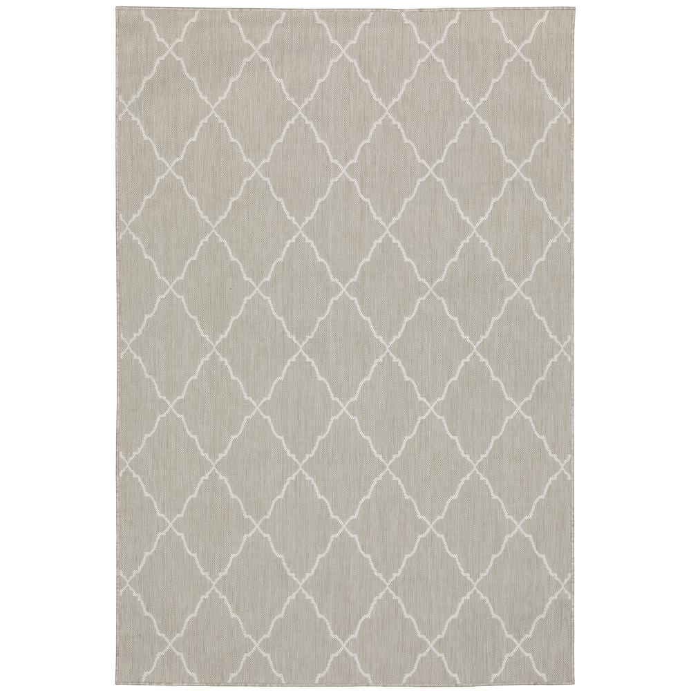 Preston Grey 9 ft.10 in. x 12 ft. 10 in. Lattice Indoor/Outdoor Area Rug