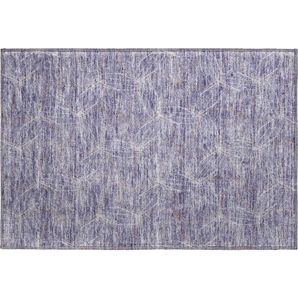 Addison Rugs Mayfield Premium Machine Washable Abstract AMF968 Purple 2 ft. x 3 ft. Area Rug