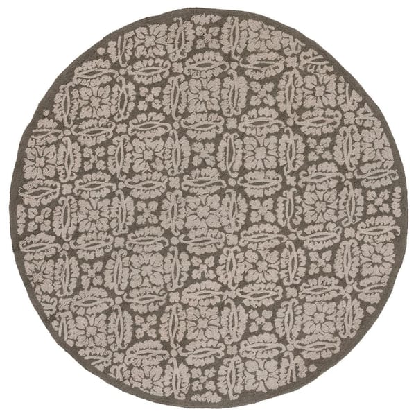 Chelsea 6 ft. x 6 ft. Sage Damask Round Rug