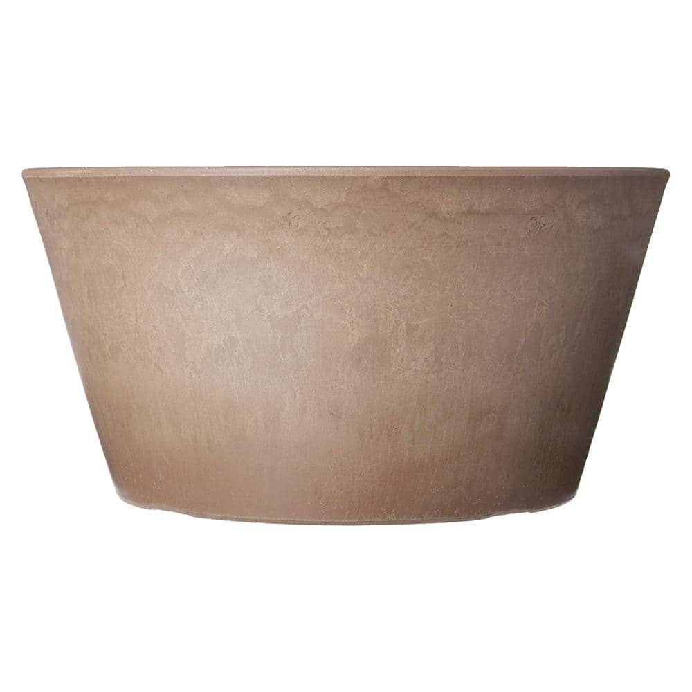 Taupe 10-Inch Recycled Plastic Bulb Pan Planter