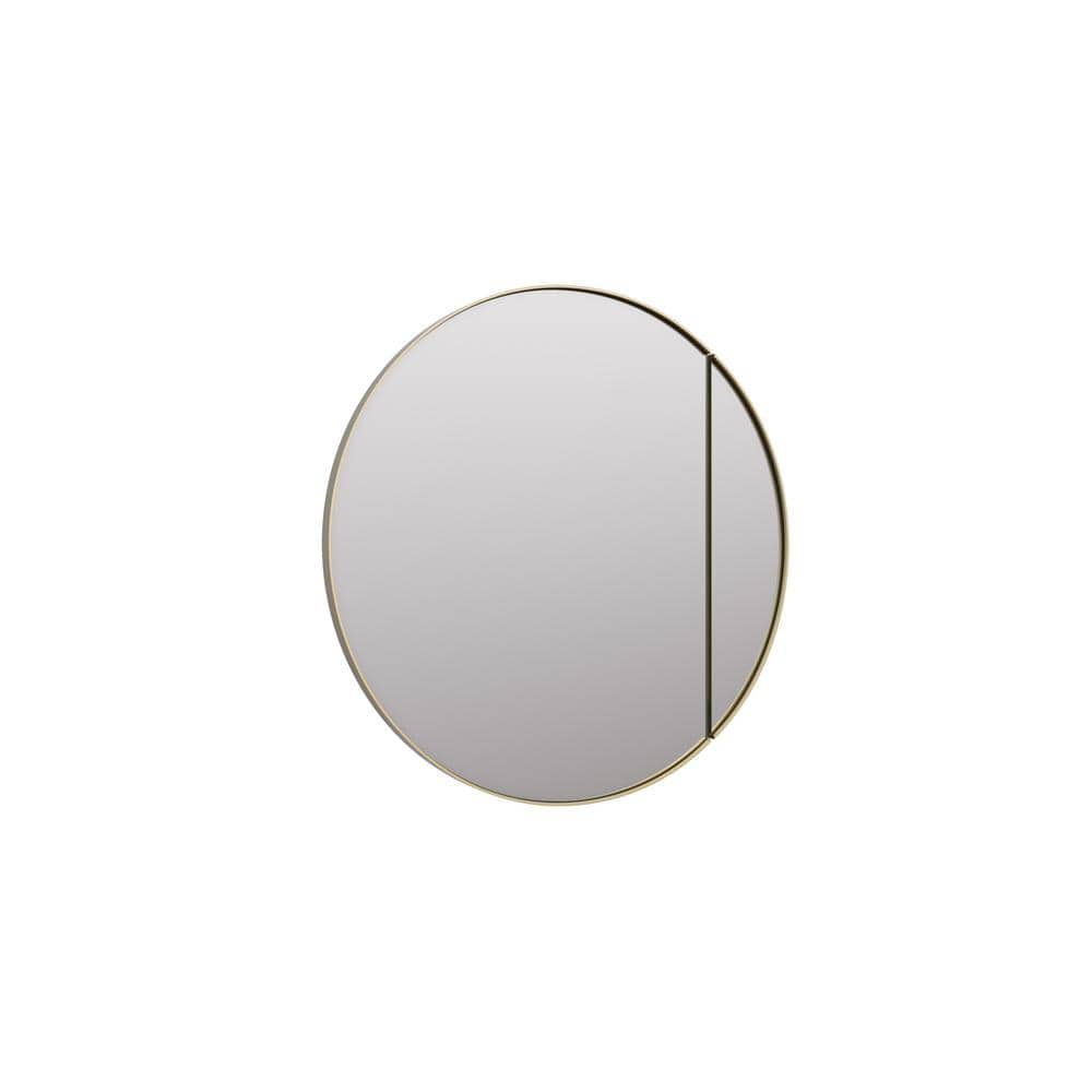 Glass Warehouse Juno 28 in. W x 28 in. H Round Gold Recessed/Surface Mount Medicine with
