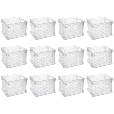 MH 0.4-Gal. Small Storage Box in Clear with Gray Handles and Cover