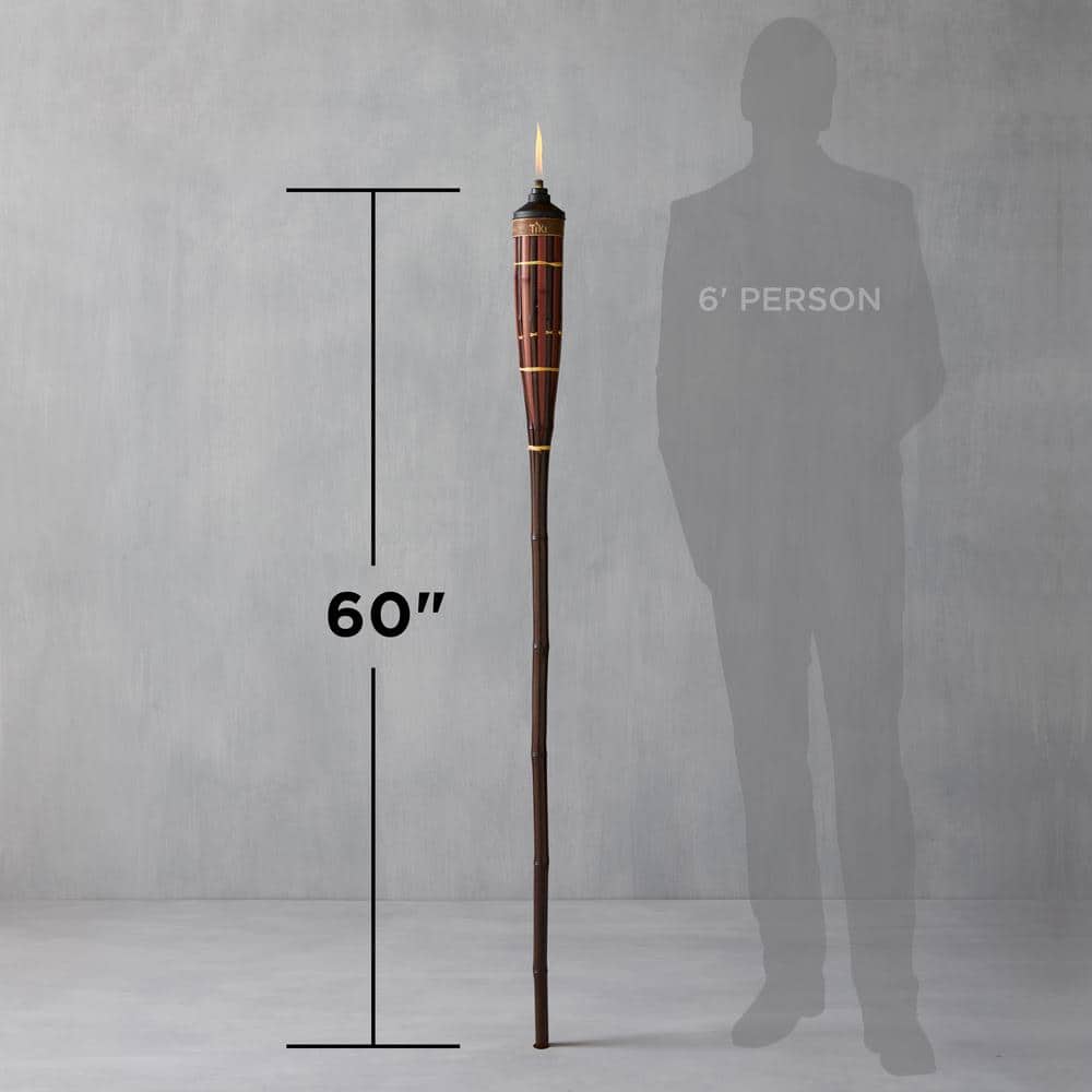 Royal Polynesian Brown Bamboo Outdoor Torches, 4-Pack
