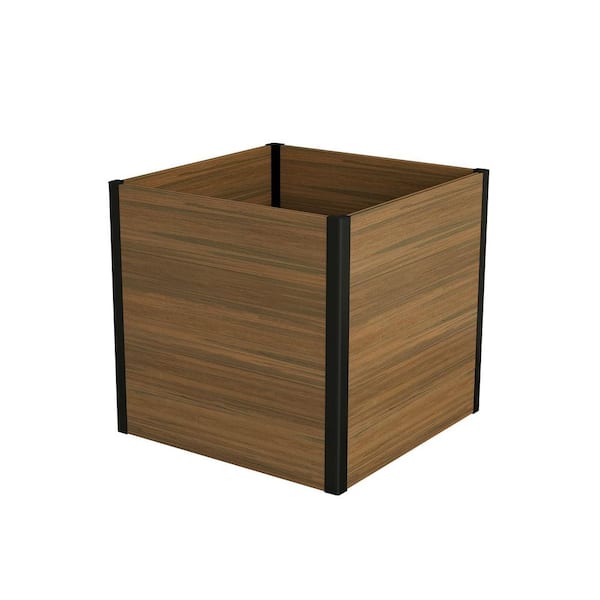 31.5 in. L x 31.5 in. W Brown Composite Panel Raised Garden Bed Tree Planter Box