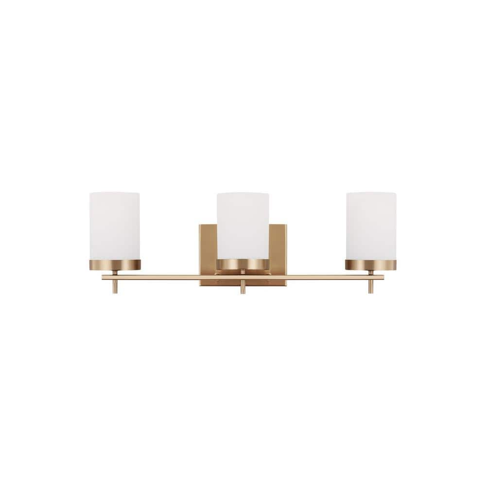 Generation Lighting Zire 24 in. 3Light Satin Brass Bathroom Vanity