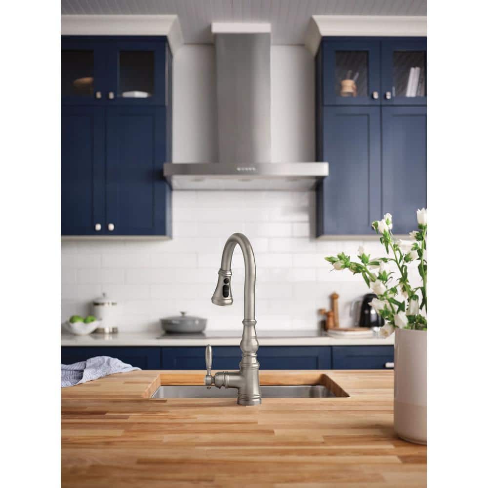 Stainless Steel Transitional Pull-Down Kitchen Faucet with Spray