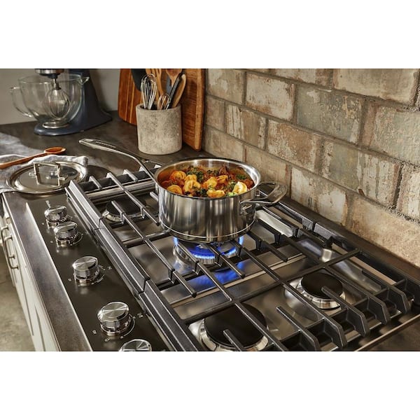 KitchenAid 36 in. Gas Downdraft Cooktop in Stainless Steel with 5 Burners  KCGD506GSS - The Home Depot