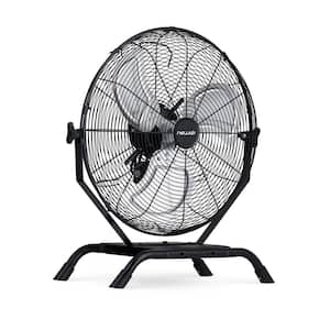 18 in. Outdoor Rated 2-In-1 High Velocity Floor or Wall Mounted Fan with 3-Fan Speeds and Adjustable Tilt Head in Black