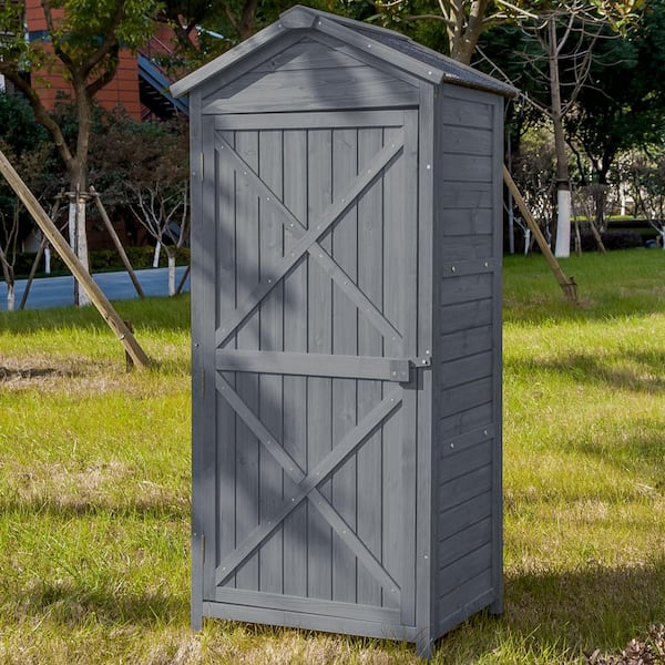 Wateday 2.1 ft. W x 1.5 ft. D Outdoor Wood Shed with Lockable Doors (3.15 sq. ft. )