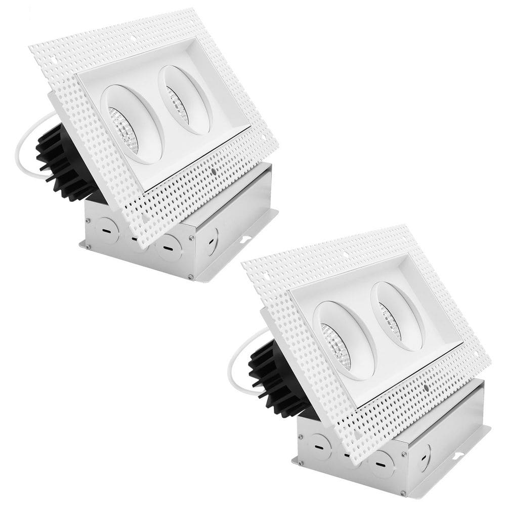 2-Head Integrated LED Rectangle Regressed Trimless Gimbal Light, 360° + 15° Swivel, 5CCT, 30W, 2000LM, Dimmable 2 Pack price history on PriceWatchPro