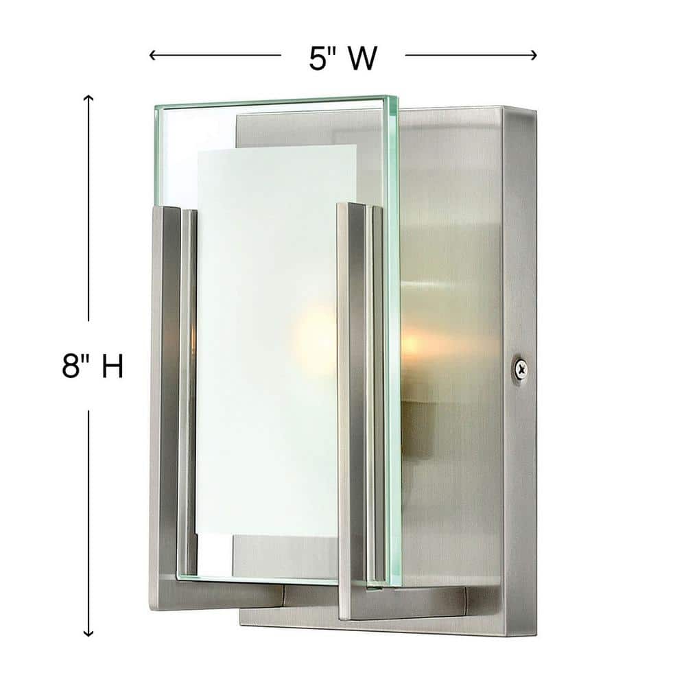 Sleek Minimalist Brushed Nickel 1-Light Outdoor Sconce