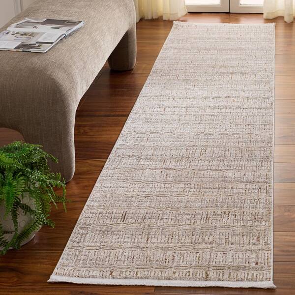 Garnet 2 ft. x 10 ft. Beige/Ivory Crosshatch Runner Rug