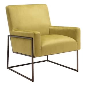 New York Olive Green Velvet Accent Chair