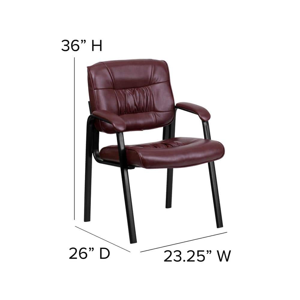 Burgundy LeatherSoft High Back Swivel Executive Chair with Metal Frame