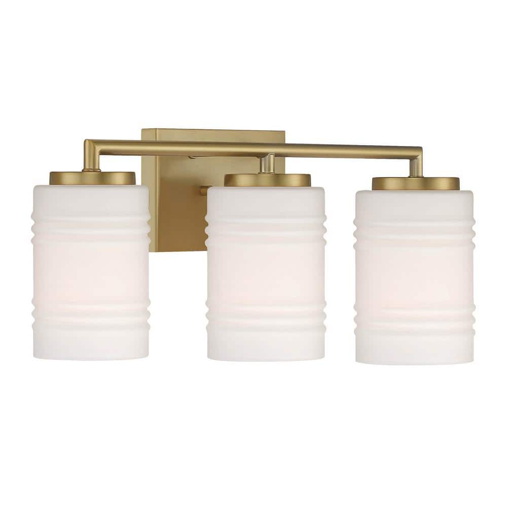 Leavenworth Brushed Gold 23.5" Outdoor Vanity Light with Etched Opal Glass