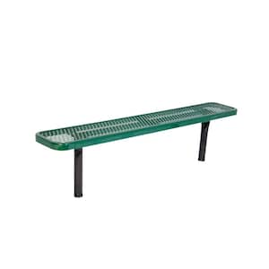 In-Ground 6 ft. Green Diamond Commercial Park Bench without Back