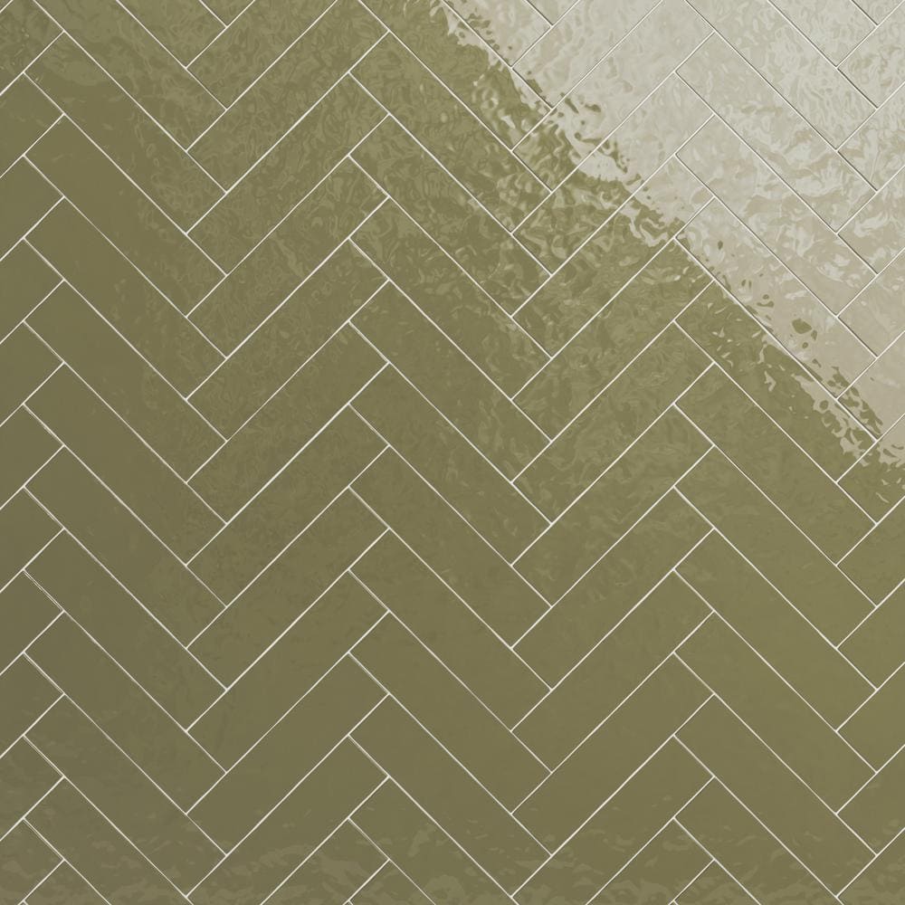 Messi 3" x 12" Polished Green Ceramic Subway Wall Tile