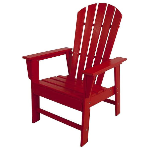 POLYWOOD South Beach Sunset Red All-Weather Plastic Outdoor Dining Chair