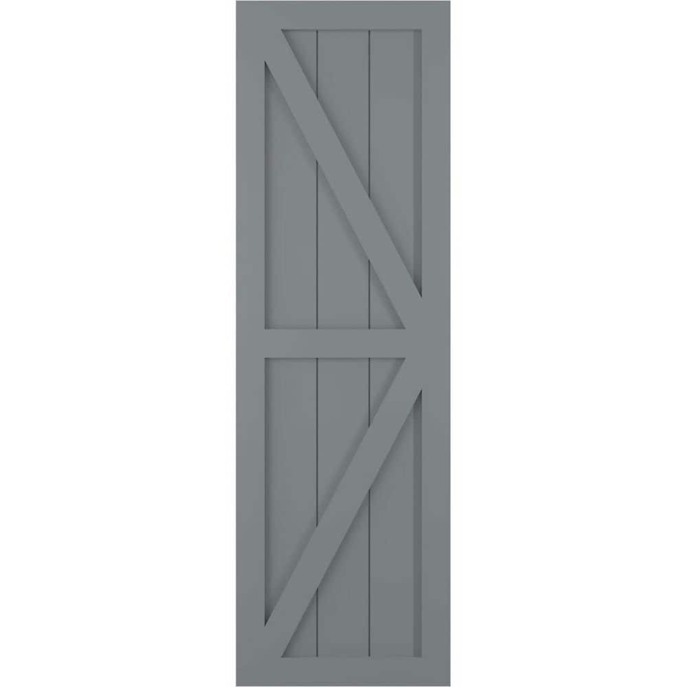 12 in. x 79 in. True Fit PVC Two Equal Panel Farmhouse Fixed Mount Board and Batten Shutters with Z-Bar, Ocean Swell price history on PriceWatchPro