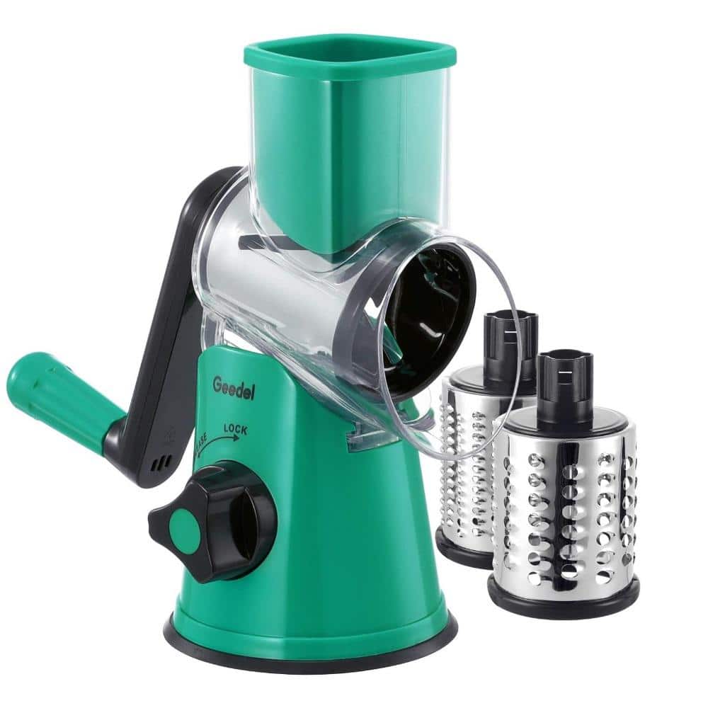 Aoibox Rotary Kitchen Mandolin Vegetable Slicer with 3Interchangeable