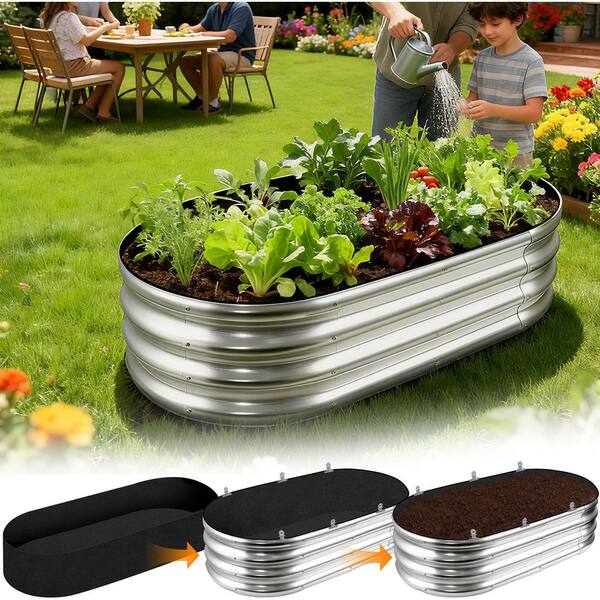 Oval 4 ft L x 2 ft W x 1 ft H 12 qts Breathable Non-Woven Garden