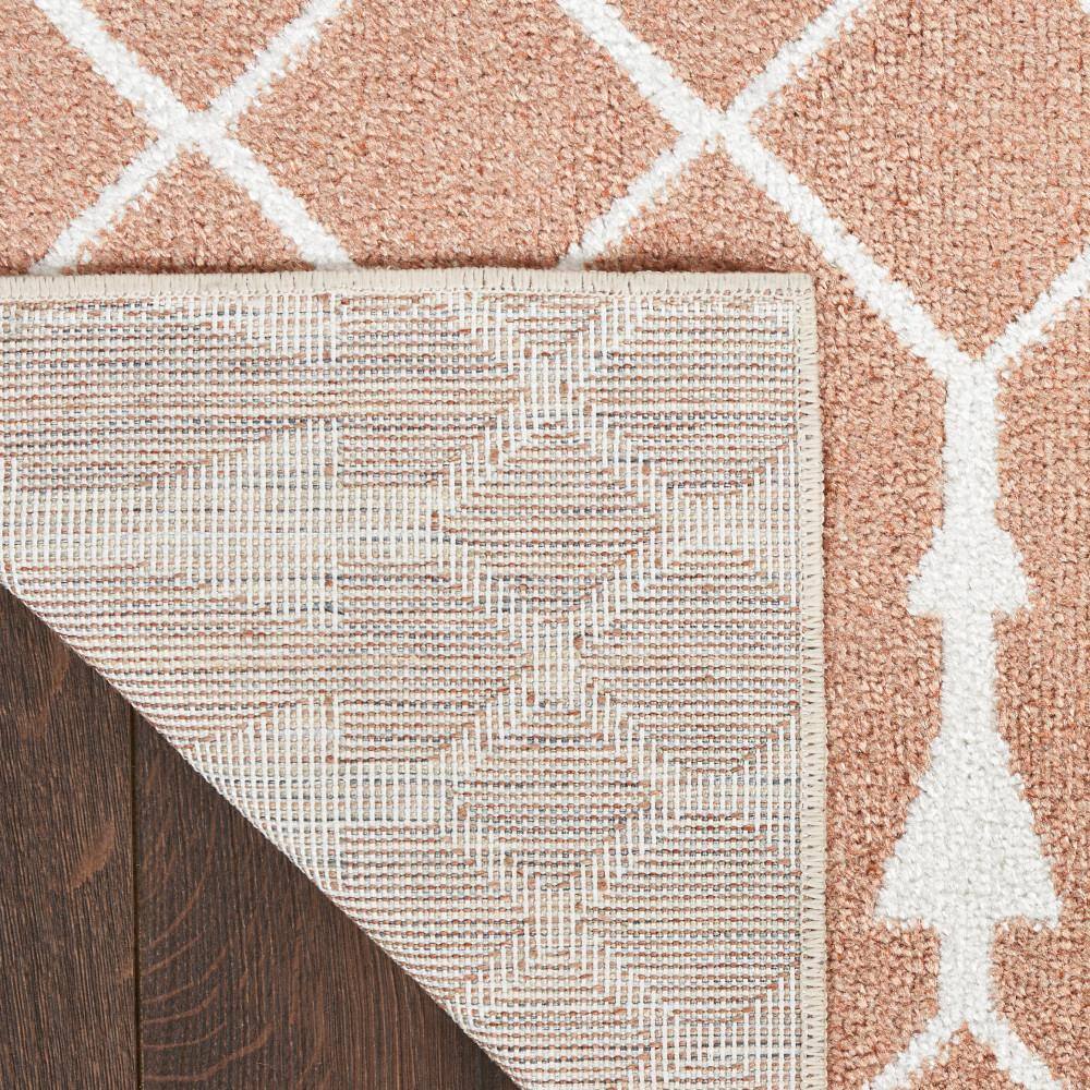 Copper and Ivory Trellis 4' x 6' Washable Synthetic Area Rug