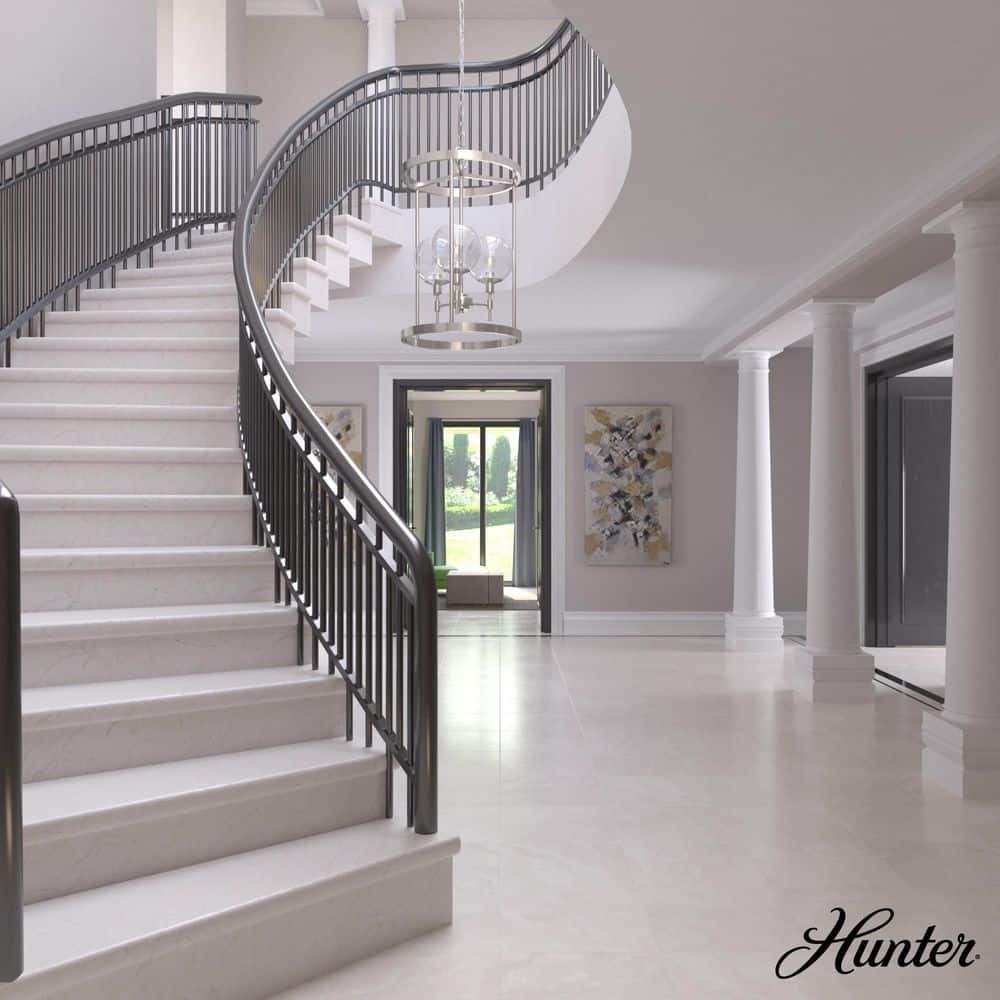 Hunter Xidane 3-Light Brushed Nickel Pendant with Glass Globes