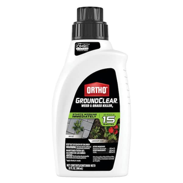 Ortho GroundClear Weed and Grass Killer to Concentrate 32 oz. Broadleaf Weed Control for Landscape Beds and More, OMRI Listed