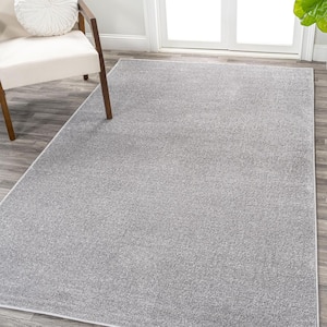 Haze Solid Low-Pile Light Gray 9 ft. x 12 ft. Area Rug