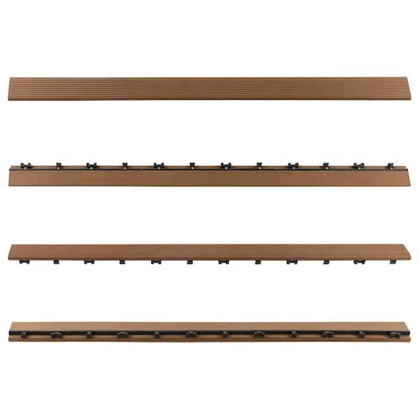 1/6 ft. x 3 ft. Quick Deck Composite Deck Tile Straight Fascia in Peruvian Teak (2-Pieces per Box)