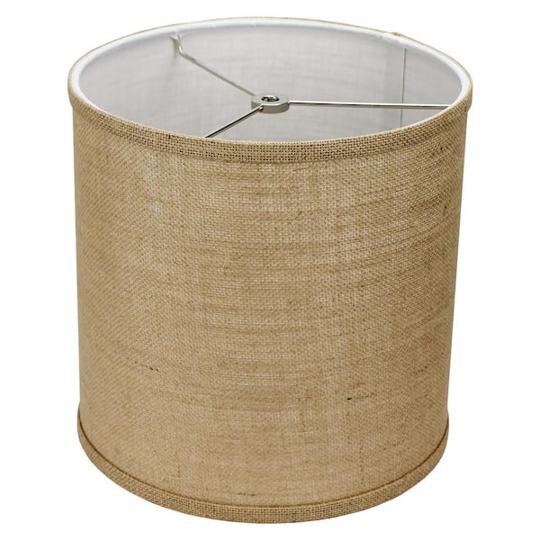 FenchelShades.com 10 in. Top Diameter x 10 in. H x 10 in. Bottom Diameter Burlap Natural Drum Lamp Shade