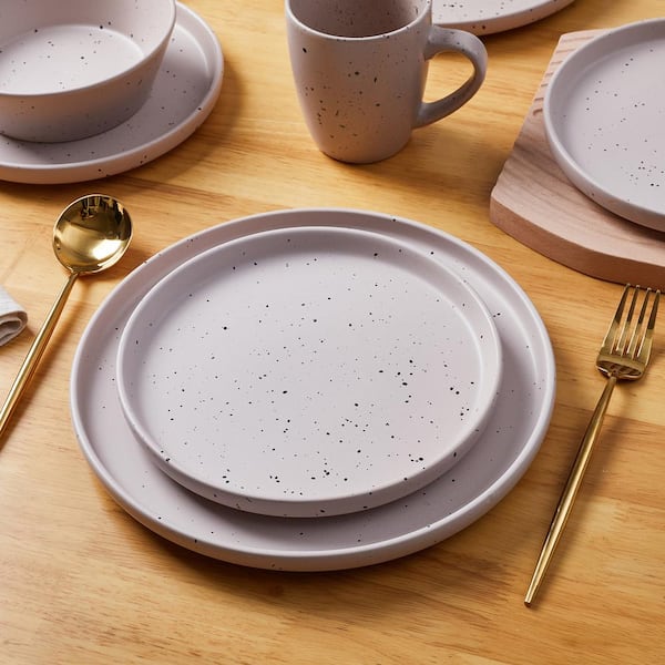 HOT 12 Piece Asda Speckled Dinner Set Grey Speckled Dinner