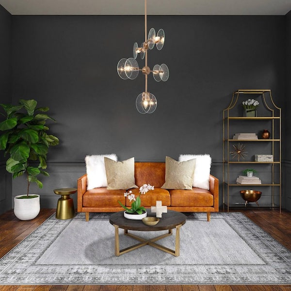 5 Light Dark Gold Sputnik Glass Pendant Light