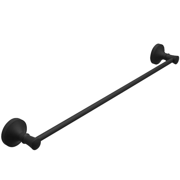 22.24 in. Wall-Mounted Towel Bar Rod SUS304 Stainless Steel Bathroom Cloths Hanger in Matte Black