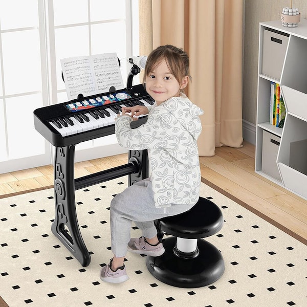 Giocattolo con tastiera di pianoforte per bambini a 37 tasti GymaxGiocattolo con tastiera di pianoforte per bambini a 37 tasti Gymax  