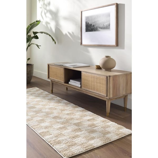 Fossay Shag Beige 7 ft. x 9 ft. Modern Indoor Area Rug