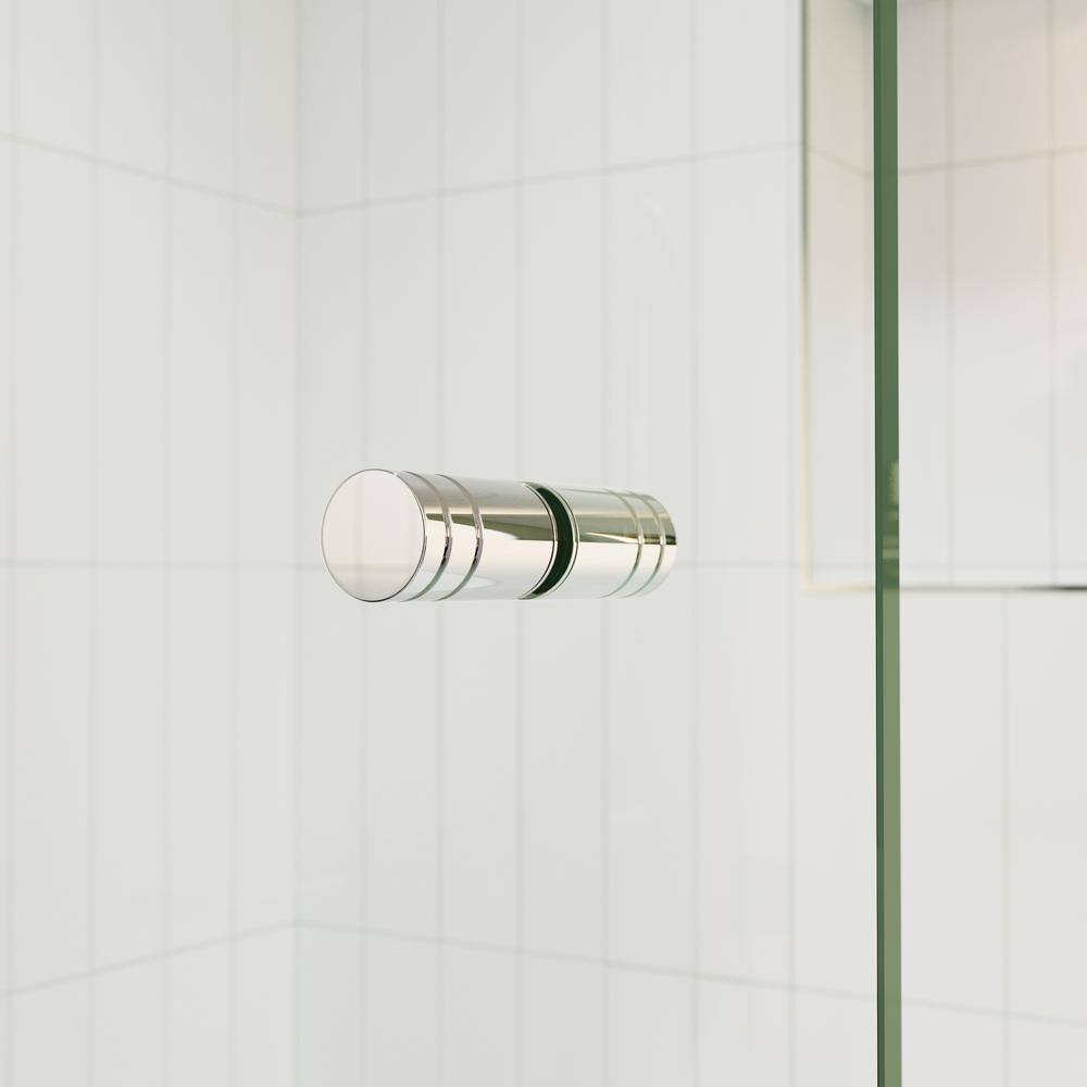 Halo 48.5" x 58.25" Frameless Glass Bathtub Door with Chrome Hinges