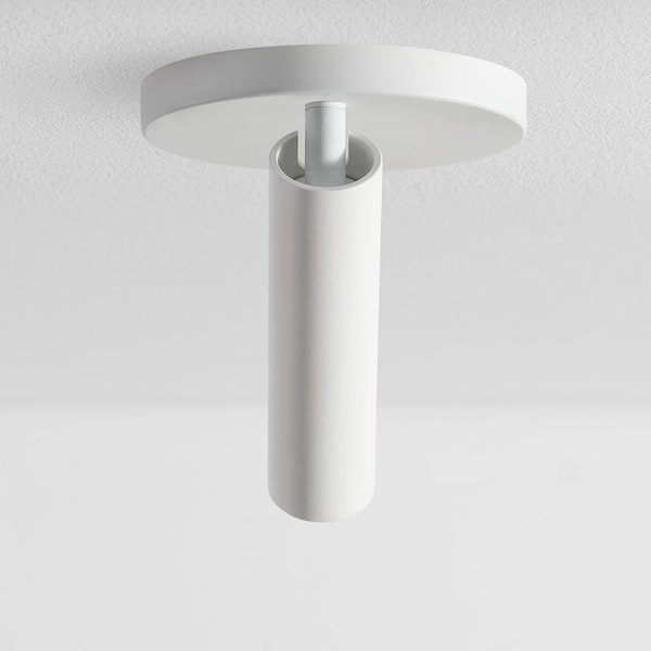 Karpo Matte White 1-Light Integrated LED Spotlight Wall Sconce w/ Rotatable Light Head, Flush Mount, 3000K, 580 Lumen