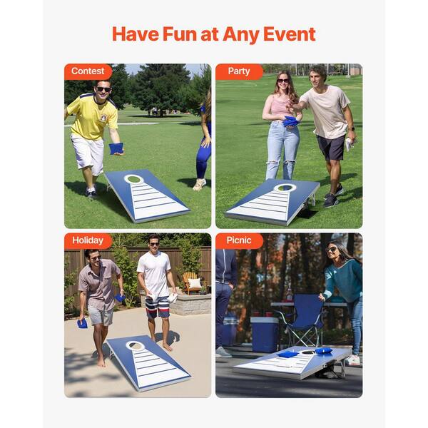 SKYSHALO Cornhole Set, 3x2 ft. Foldable Aluminum Boards with