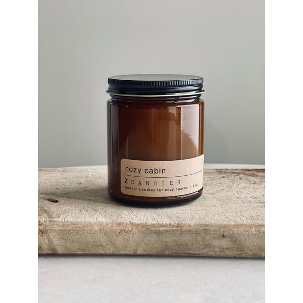 Z CANDLES Cozy Cabin Amber Jar Candle 8 oz. amber8cozycabin - The Home Depot