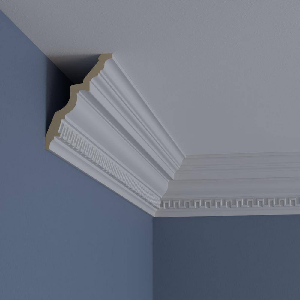 Primed White Urethane Crown Moulding 94.5" Length