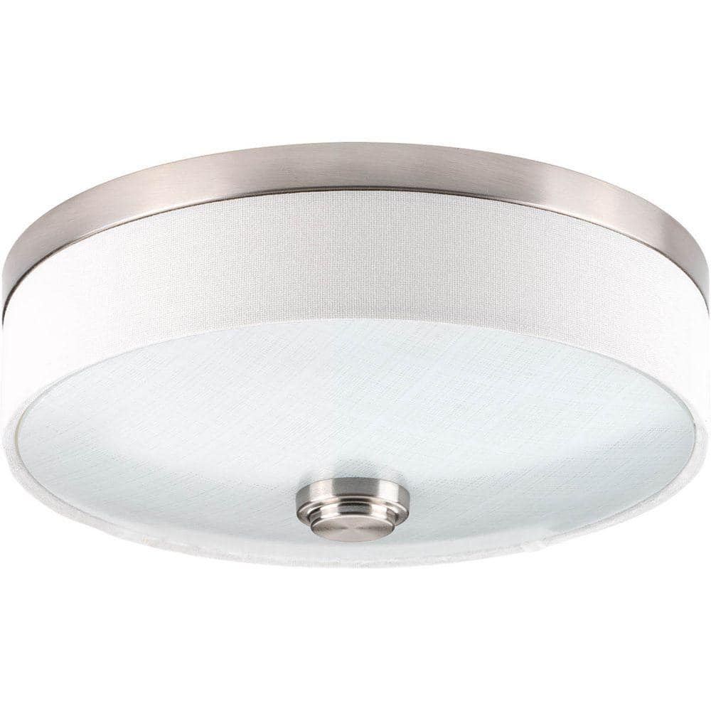 Brushed Nickel 10" LED Drum Flush Mount Light