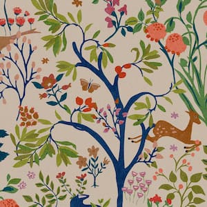 Enchanted Woodland Antique Creme Matte Non-Pasted Vinyl Wallpaper