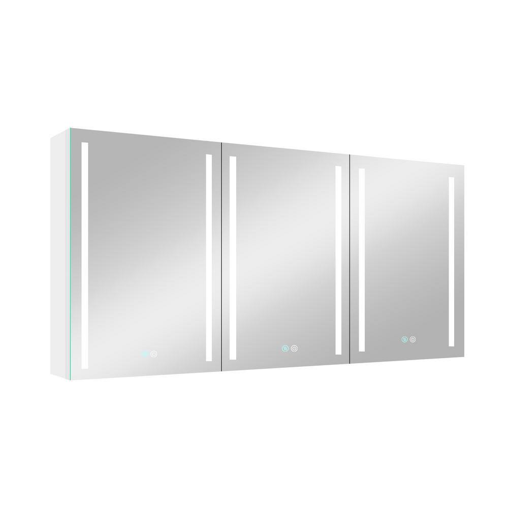 60 in. W x 30 in. H Rectangular Aluminum LED Lighted Medicine